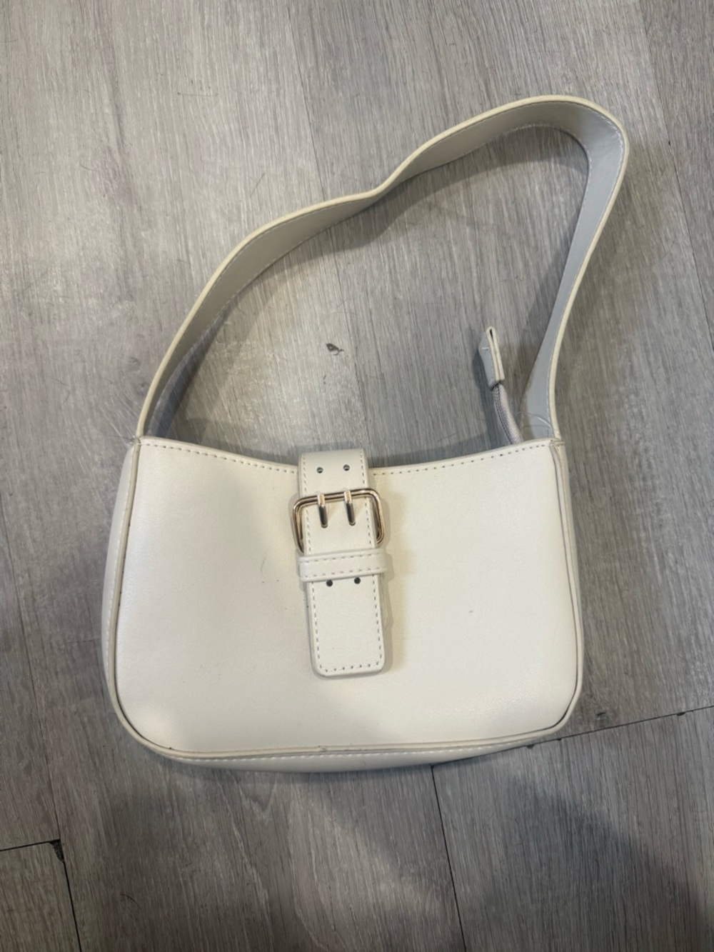NEW Cream Buckle Shoulder Bag